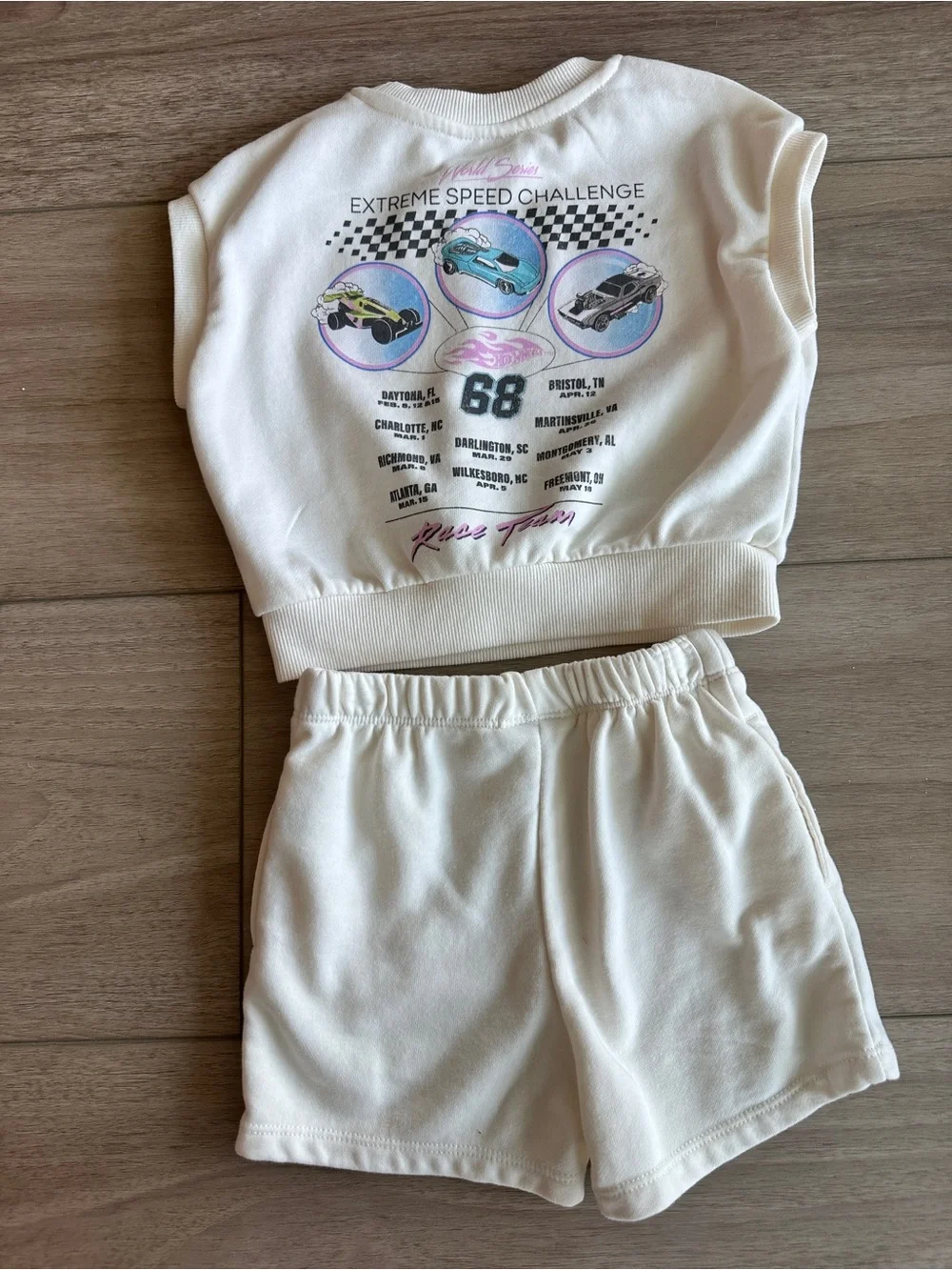 Grayson Mini Toddler Boys’ 2pc Hot Wheels Top & Bottom Set - Off White - 18M